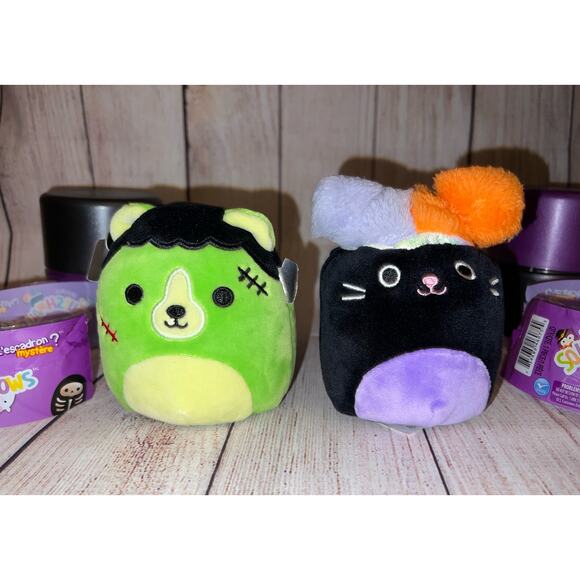2x Squishmallows Len & Autumn Halloween 4" Mystery Squad Capsule Mini Plush Doll - Picture 3 of 3